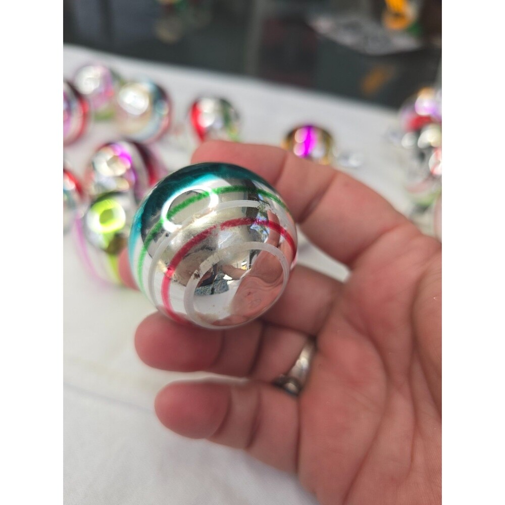 22 pc Kurt Adler - The Early Years - Mini Glass Reflector Ornaments 2" | Lot 2 - Picture 10 of 12